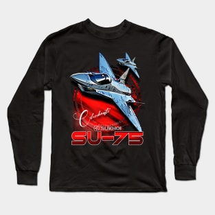 SU-75 Checkmate Stealth Fighter Aircraft Long Sleeve T-Shirt